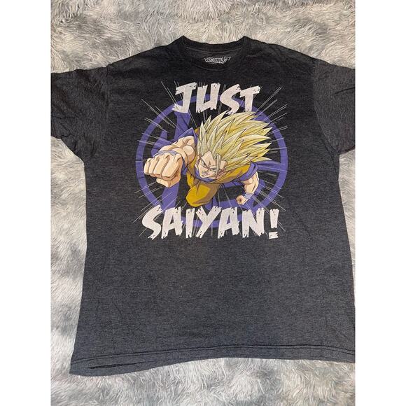 Dragonball Z “Just Saiyan!” Tshirt Size XL Super Saiyan Goku Black - Picture 1 of 2